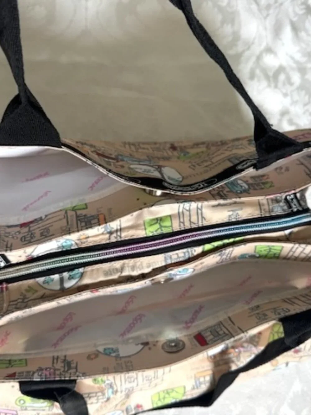 Rare Tokidoki For LeSportsac Paris City Life Tote With Matching Pouch &Toy Charm